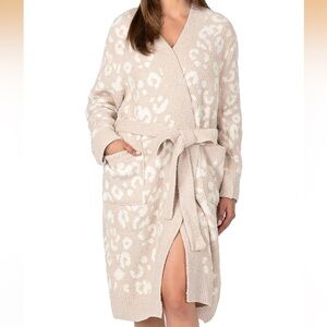 Cozy Gray Leopard Print Robe